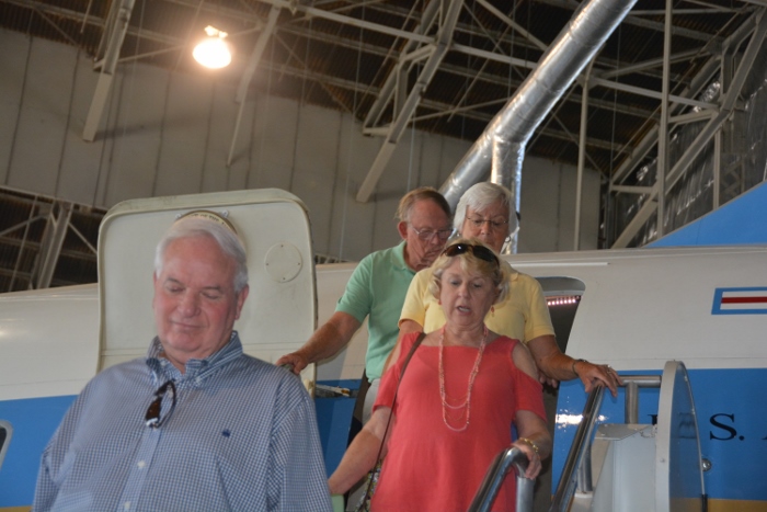 exiting the Kennedy plane